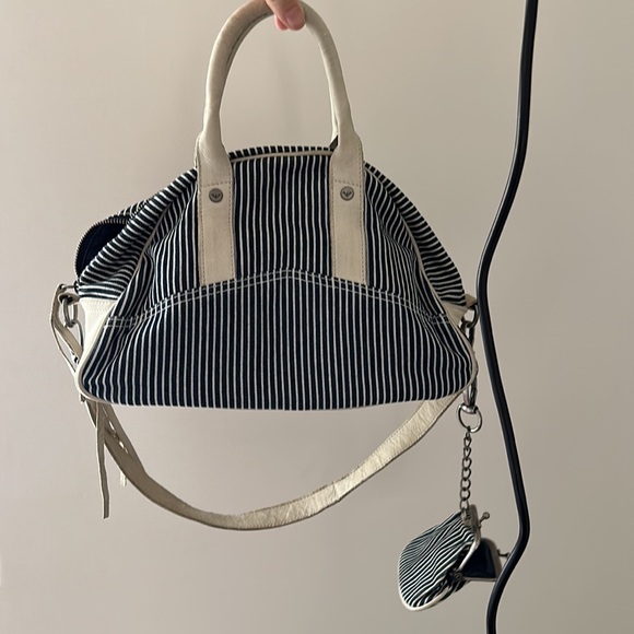 KAPITAL style / Armani Jeans Canvas/Leather Women's Satchel Hand Bag 13" x 9" - Picture 12 of 12